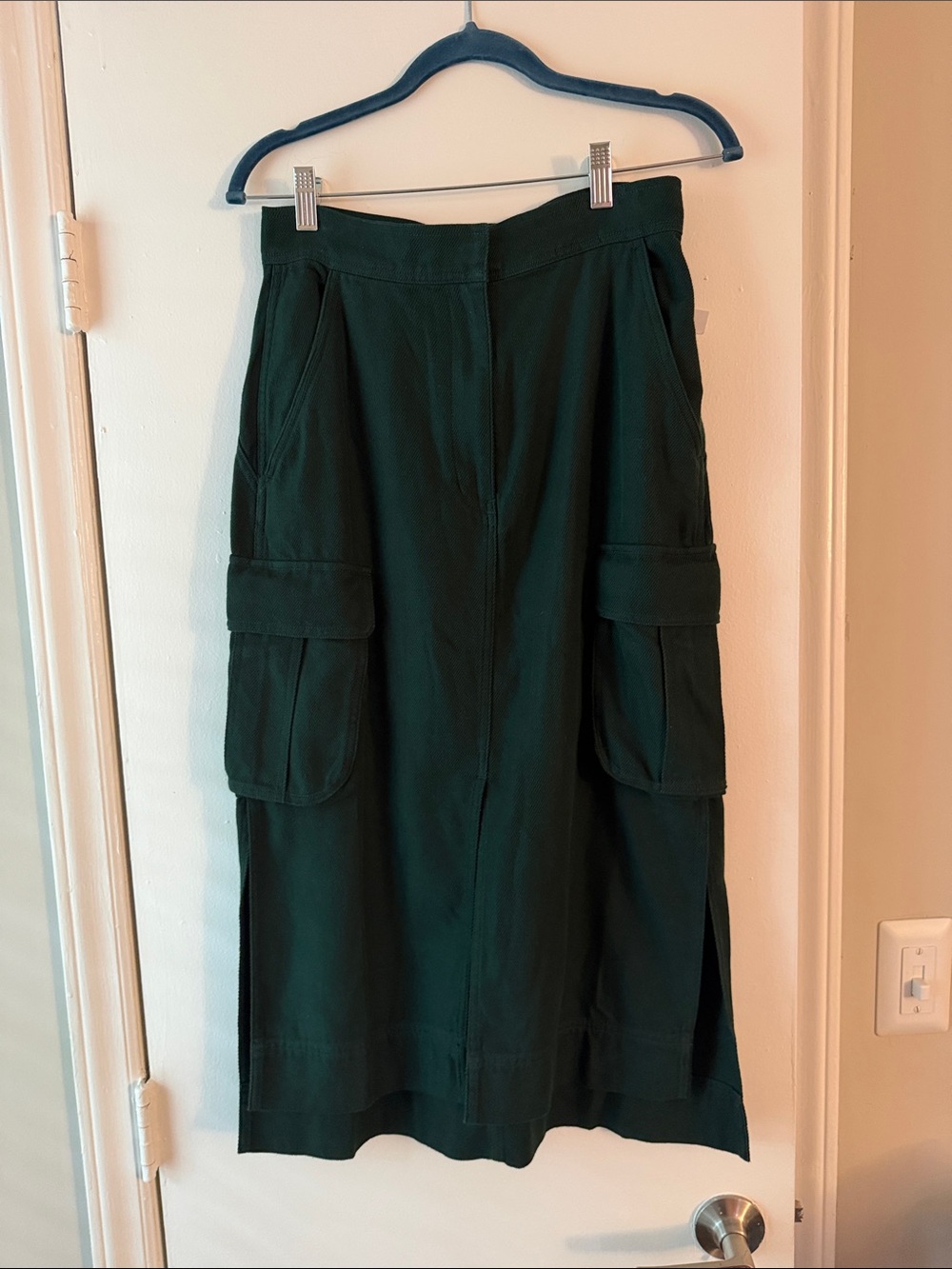 Equipment Dark Green Cargo Midi Skirt